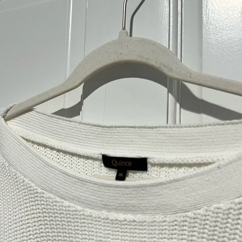 Quince 100% Organic Cotton Fisherman Boatneck Sweater Ivory XL - Picture 4 of 7